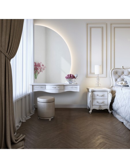 Halbrunder Badezimmerspiegel mit abgeschnittener Unterkante und Beleuchtung – HELENA LED