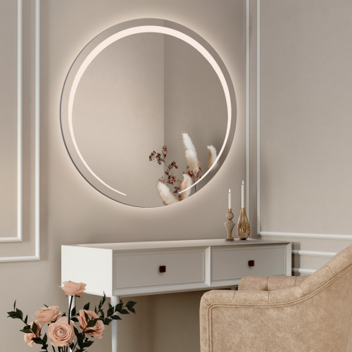 Runder Badezimmerspiegel mit Hintergrundbeleuchtung -... 2