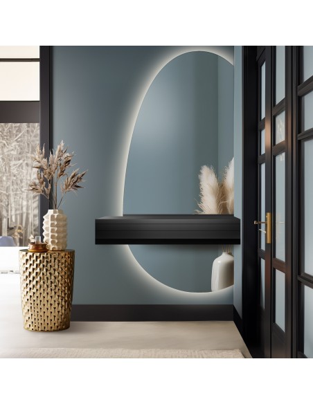 Organischer Spiegel in zwei Teilen mit LED-Beleuchtung – TURMALIN LED