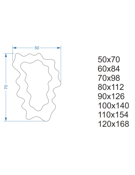 Unregelmäßiger Spiegel mit MDF-Rahmen - BLOBS MISTY