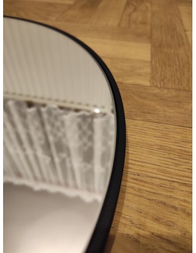 Runder Spiegel in schwarzem MDF SLIM Rahmen -...