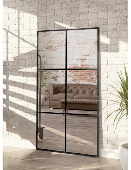 Spiegel in Loftoptik mit Sprossenleisten - 6 SPROSSENFELDER - Rahmenfarbe nach Wahl