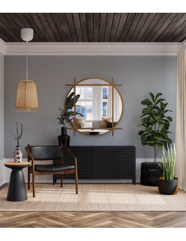 Rundspiegel in Loftoptik mit Sprossenleisten...