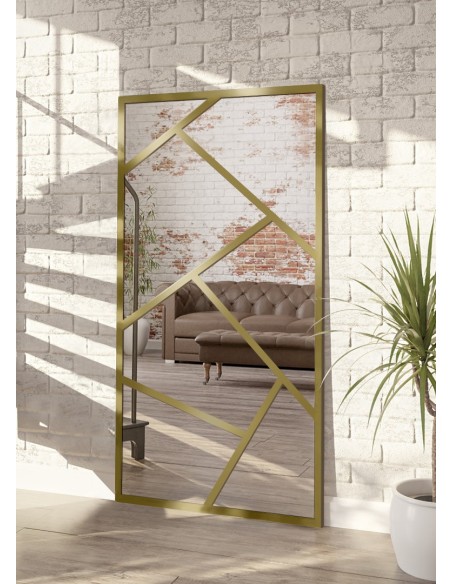 Spiegel mit Sprossenleisten in asymmetrischer Form MDF - WERO - Rahmenfarbe nach Wahl