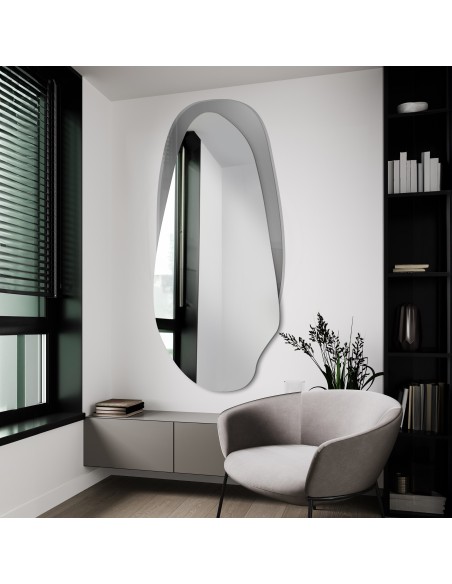 Dekorativer Spiegel auf graphitfarbenem Antisol - FUSION