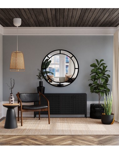 Rundspiegel in Loftoptik mit Sprossenleisten...