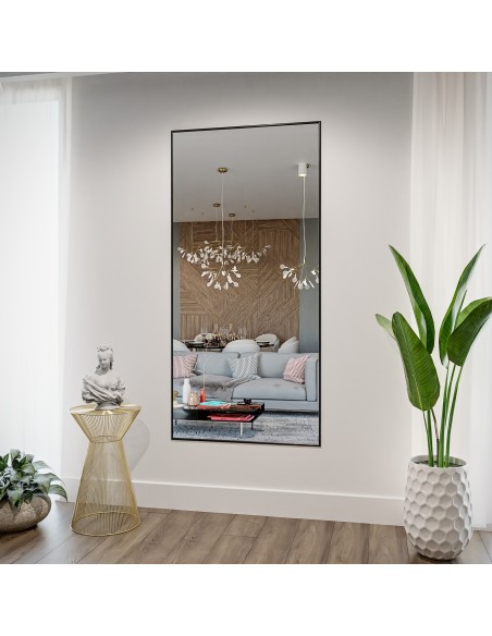 Rechteckige Spiegel in minimalistischen goldenen rahmen -1201 – Rahmenfarbe zu Auswahl