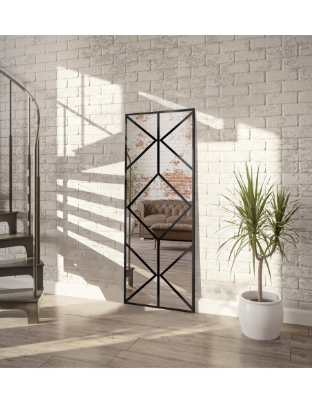 Spiegel in Loftoptik mit Sprossenleisten - OLIMPIA - Rahmenfarbe nach Wahl