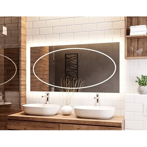 Rechteckiger Badezimmerspiegel mit Hintergrundbeleuchtung... 2