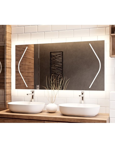 Rechteckiger Badezimmerspiegel mit Hintergrundbeleuchtung - SOFIA LED
