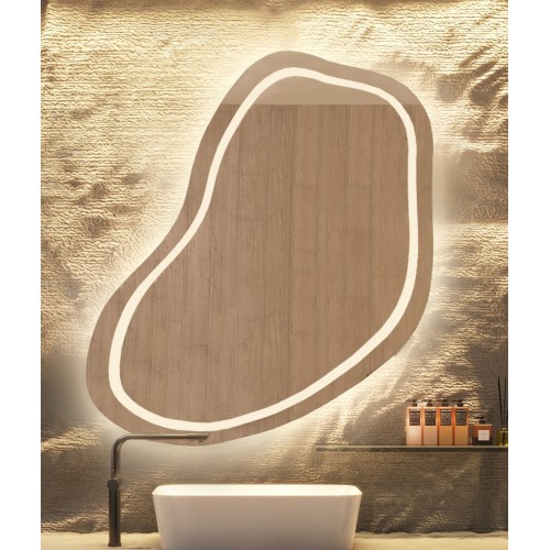 Unregelmäßig geformter Badezimmerspiegel - KWARC LED II