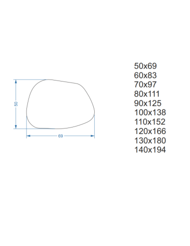 Organisch geformter Spiegel in MDF-Rahmen -...