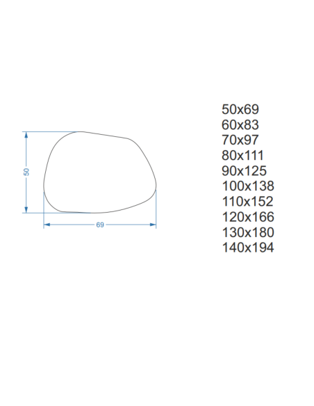 Organisch geformter Spiegel in MDF-Rahmen - BAZALT IM RAHMEN