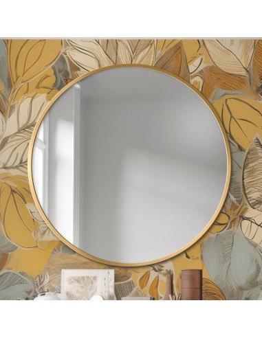 Runder Spiegel mit goldenem MDF-Rahmen SLIM -...