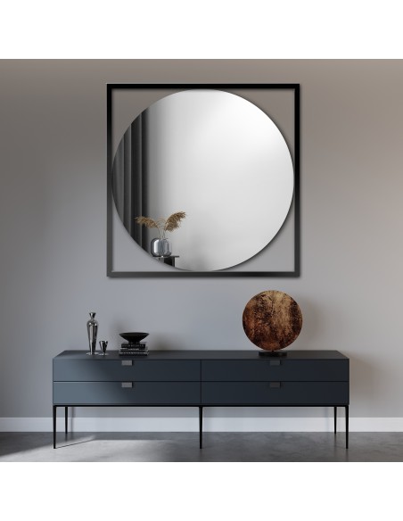 Rundspiegel mit goldfarbenem Rahmen - RENA - Rahmenfarbe nach Wahl