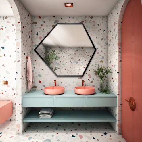 Spiegel in geometrischer Form mit Rahmen – GEOME IM RAHMEN