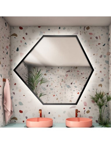 Spiegel in geometrischer Form mit Rahmen und...