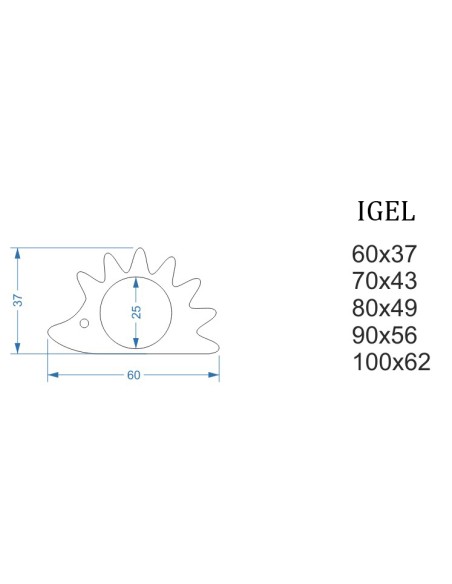 Dekorativer Wandspiegel für Kinder in einem MDF-Rahmen - IGEL