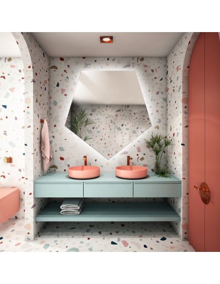 Spiegel in geometrischer Form mit Beleuchtung – PENTA LED