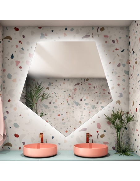 Spiegel in geometrischer Form mit Beleuchtung – PENTA LED