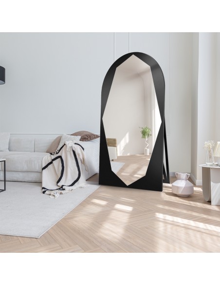 Organischer Standspiegel in Halboval mit MDF-Rahmen - RIOLIT STEHEND