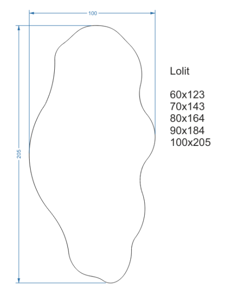 Dekorativer Spiegel in organischer Form - LOLIT