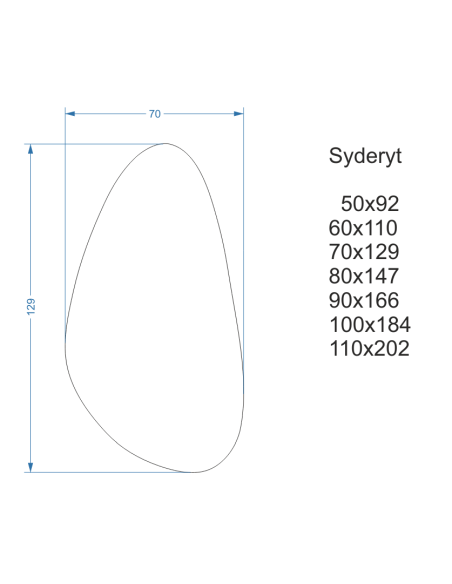 Unregelmäßig geformter Spiegel - SYDERYT