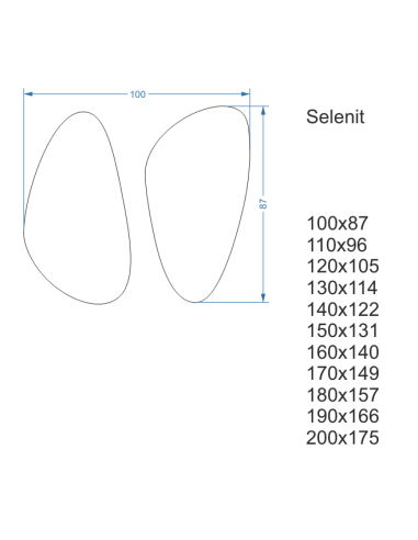 Satz von zwei unregelmäßigen Spiegeln im Rahmen...