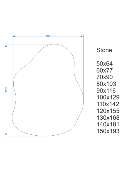 Badezimmerspiegel in unregelmäßiger Form mit Digitaluhr und Temperatursensor - STONE LED PREMIUM