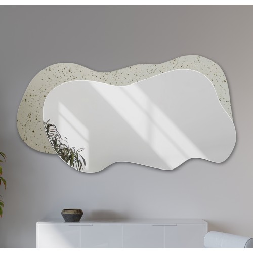 Unregelmäßiger Spiegel auf gealtertem Vintage-Spiegel -... 2