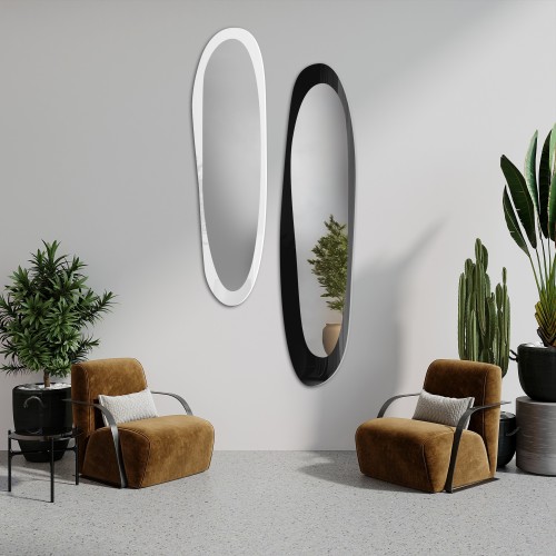 Set aus zwei Spiegeln mit Lacobel in unregelmäßiger Form...