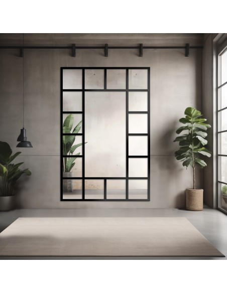 Loft-Spiegel mit Sprossen - ISMENA - Rahmenfarbe zur Auswahl