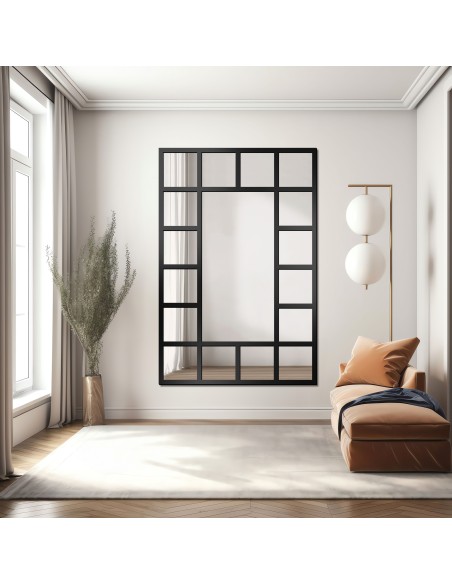 Loft-Spiegel mit Sprossen - ISMENA - Rahmenfarbe zur Auswahl