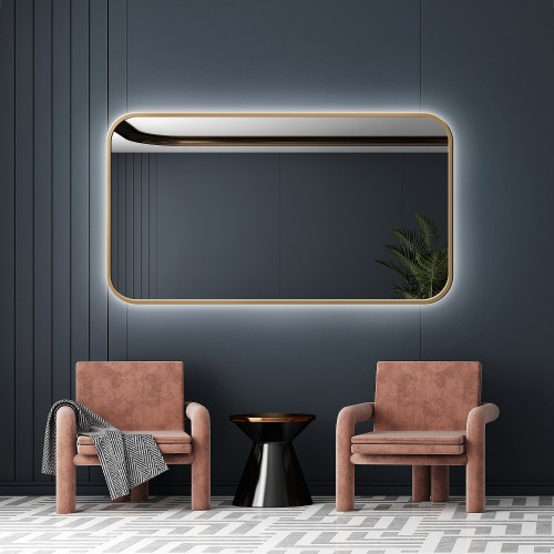 Spiegel im MDF-SLIM-Rahmen mit Beleuchtung - GERDA LED