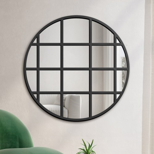 Runder dekorativer Spiegel mit Sprossen im Loft-Stil - ERYK 2
