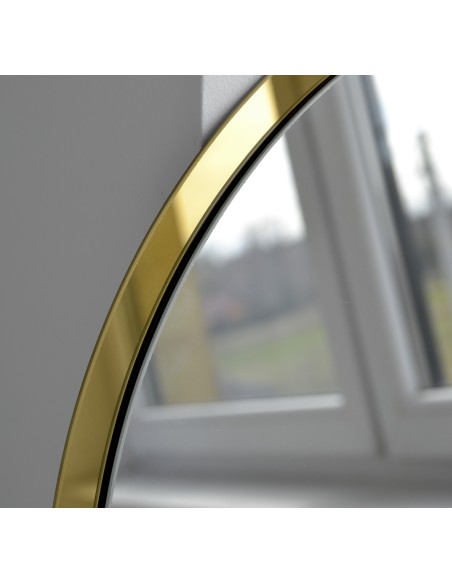 Runder Spiegel im goldglänzenden Rahmen mit Beleuchtung - BELLA LED