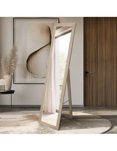 Standspiegel mit Rohholzrahmen in...