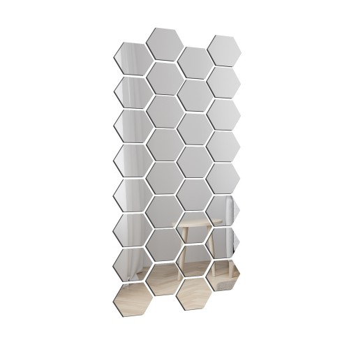 Set dekorativer Spiegelfliesen Waben 20x23 2