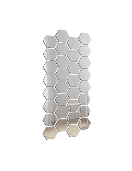 Set dekorativer Spiegelfliesen Waben 20x23