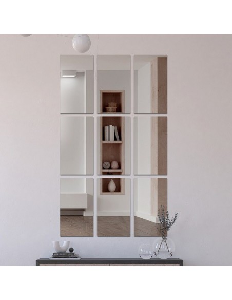 Set dekorativer rechteckiger Spiegelkacheln - 20x25