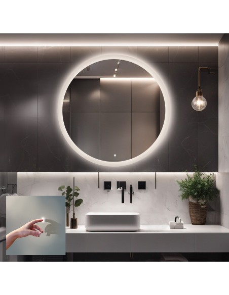 Runde Badezimmerspiegel mit Schalter - CAPELLA LED PREMIUM