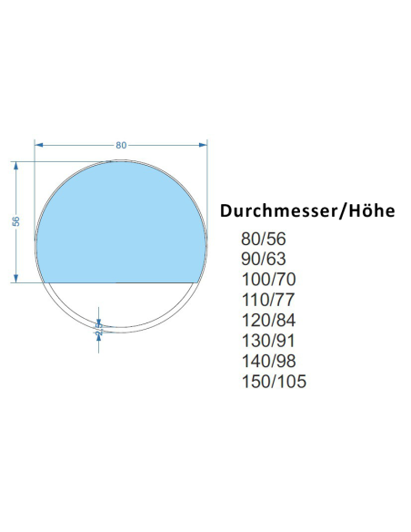 Runder Spiegel im goldenen MDF-Rahmen SLIM mit freiem Raum - OLENA