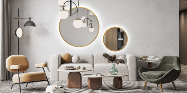 Komposition aus Spiegeln an der Wand – wie lassen sie sich zur Innendekoration nutzen?